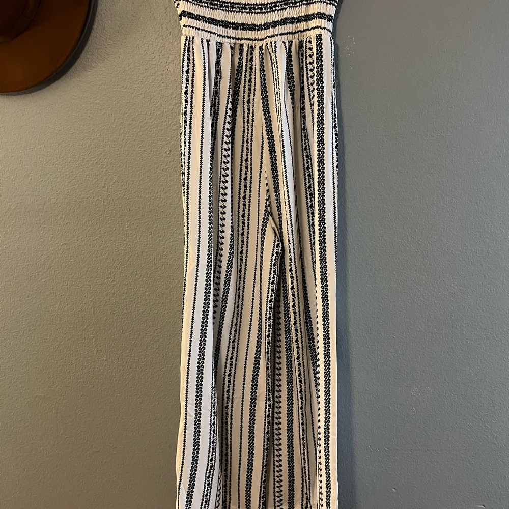 NWOT Black and White Wide Leg Pants with High Waist